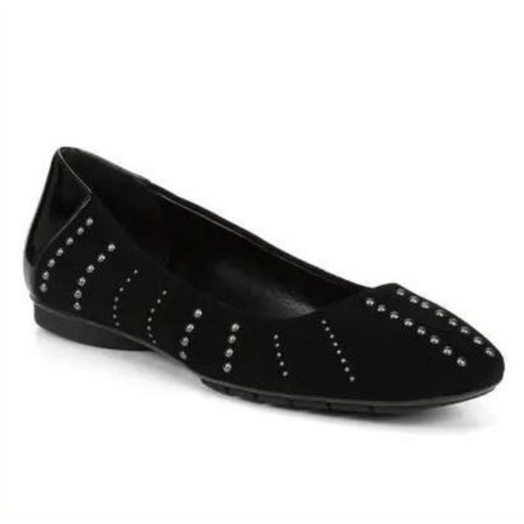 DONALD J. PLINER | Black Darren Studded Suede & Patent
Ballet Flat Sz. 9 - Picture 1 of 6